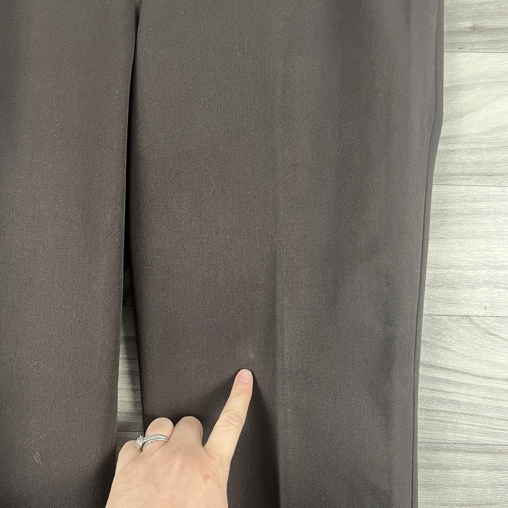 Talbots Dress Pants Womens 8 Brown Straight Stretch Career Business Pleated Corp - Picture 3 of 12